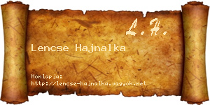 Lencse Hajnalka névjegykártya